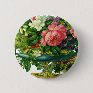  bloemen, bloemen, bloemen ronde button 5,7 cm