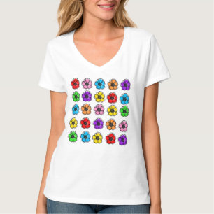 Bloemen Bloemen Doodle Line Art Waterverf Abstract T-shirt