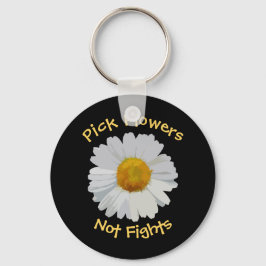 Bloemen bloemen niet gevechten Daisy Sleutelhanger