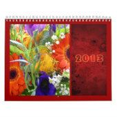 Bloemen bloemenboeket bos rood elegant kalender (Hoes)