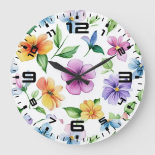 Bloemen Bloempatroon Sublimatie-95652 Grote Klok