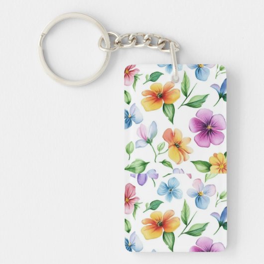 Bloemen Bloempatroon Sublimatie-95652 Sleutelhanger (Voorkant)