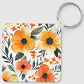 Bloemen Bloempatroon Sublimatie-95654 Sleutelhanger (Achterkant)