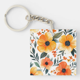 Bloemen Bloempatroon Sublimatie-95654 Sleutelhanger