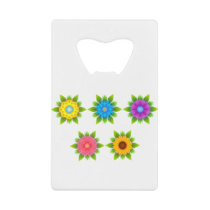 Bloemen Bloom Sun Bloem Planten Geel Rood Kredietkaart Flessenopener