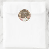 Bloemen Blush Boho Pampas Palm Rustiek Hout Bruilo Ronde Sticker (Tas)