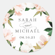 Bloemen Blush Magnolia Hydrangea Elegant Label