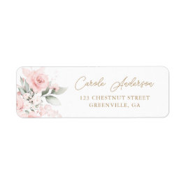 Bloemen Blush Roze Goud Groen Retouradres Etiket