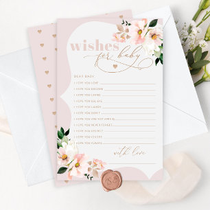 Bloemen blush roze meisje douche wensen voor baby