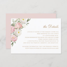 Bloemen Blush Rozen Groen Bruiloft Details Kaart