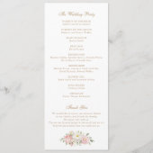Bloemen Blush Rozen Groen Crest Monogram Bruiloft Programma (Achterkant)