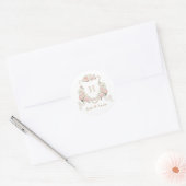 Bloemen Blush Rozen Monogram Crest Envelop Ronde Sticker (Envelop)