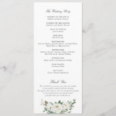 Bloemen Blush Witte Pioen Elegant Bruiloft Programma (Achterkant)