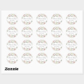 Bloemen Blush Witte Pioen groen bruiloft Ronde Sticker (Vel)