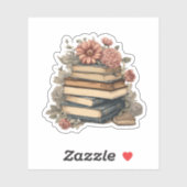 Bloemen  Boeken Waterdicht Sticker (Vel)