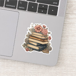Bloemen  Boeken Waterdicht Sticker