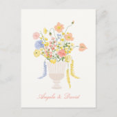 Bloemen boeket bruiloft briefkaart (Voorkant)