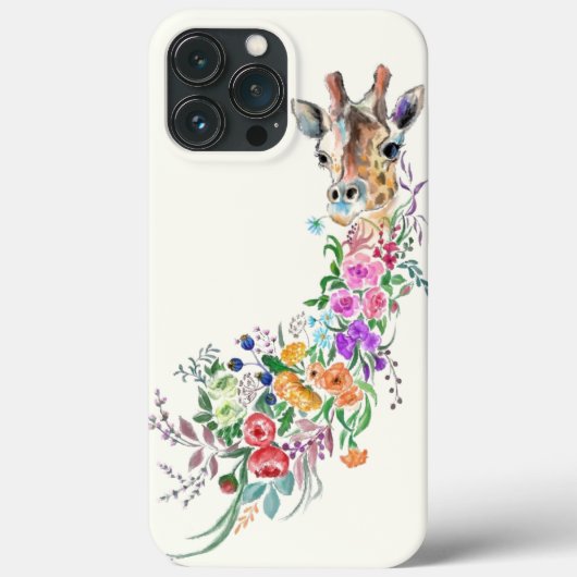Bloemen Boeket Giraffe iPhone Case (Achterkant)