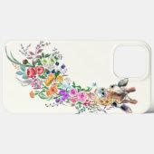 Bloemen Boeket Giraffe iPhone Case (Achterkant (horizontaal))