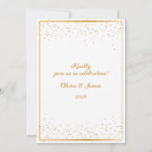 Bloemen Boeket Groene boog Goud Huwelijksuitnodigi Kaart (Achterkant)