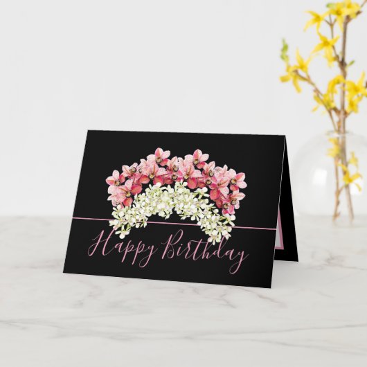 Bloemen Boeket Orchidee Kroonbloem Verjaardag Kaart (Gele Bloem)