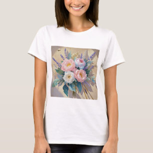 Bloemen Boeket pioenen lavendel T-shirt