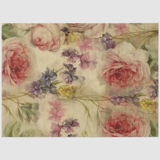 Bloemen  Boeket Script Ephemera Decoupage 2 Tissuepapier (Voorkant)