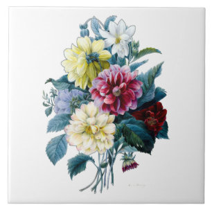 Bloemen Boeket van Mixed Dahlias Tegeltje
