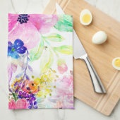  bloemen Boho Floral Waterverf Design Theedoek (Quarter Fold)