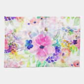  bloemen Boho Floral Waterverf Design Theedoek (Horizontaal)