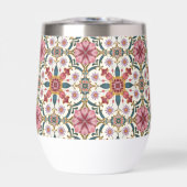 Bloemen Boho Patroon in Rood, Roze & Blauwgroen (Voorkant)