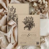 Bloemen Boho Rustiek Kraft Christelijke bruiloft Kaart