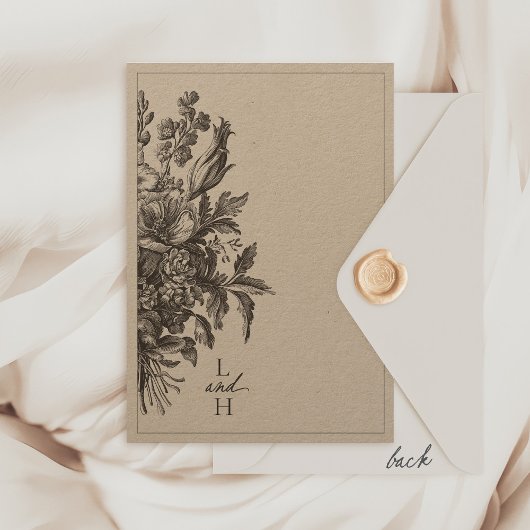 Bloemen Boho Rustiek Kraft Christelijke bruiloft Kaart