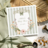 Bloemen Boho Sage Green Baby shower Servet