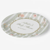 Bloemen Boho Sage Groen Papieren Bordje (Gekanteld)