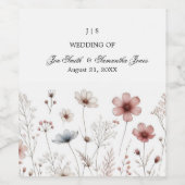 Bloemen boho zomer eenvoudig wijn etiket (Enkel label)