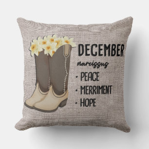 Bloemen Boot Geboorte Maand Bloem / December Narci Kussen