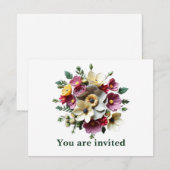 Bloemen Boquette 3 D Bloemen Kaart (Voorkant / Achterkant)