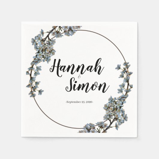 Bloemen Bord Lavendel Bruiloft Servet (Voorkant)