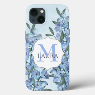 Bloemen Botanisch Blauw Delphinium Elegant Eenvoud iPhone 13 Hoesje