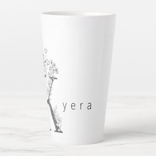 Bloemen Botanisch Monogram "K" Aangepaste tekst El Latte Mok (Voorkant)