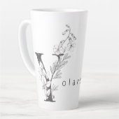 Bloemen Botanisch Monogram "Y" Aangepaste tekst El Latte Mok (Linkerhoek)