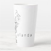 Bloemen Botanisch Monogram "Y" Aangepaste tekst El Latte Mok (Voorkant)