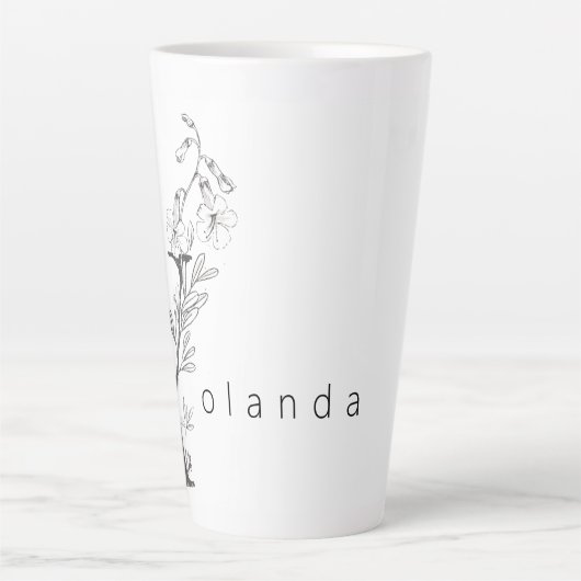 Bloemen Botanisch Monogram "Y" Aangepaste tekst El Latte Mok (Voorkant)