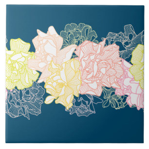 Bloemen Botanisch Patroon Home Living Tegeltje