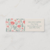 Bloemen Botanisch Patroon Zacht Roze en Groen Mini Visitekaartje (Voorkant)