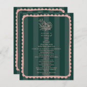 Bloemen Botanische Groene Streep Bruiloft (Voorkant / Achterkant)