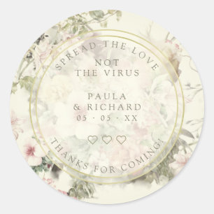  Bloemen Botanische Pandemische Bruiloft Gel Hand Ronde Sticker