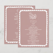 Bloemen Botanische Roze Huwelijk (Voorkant / Achterkant)