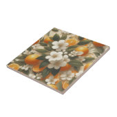 Bloemen botanische sinaasappels tegeltje (Zijkant)